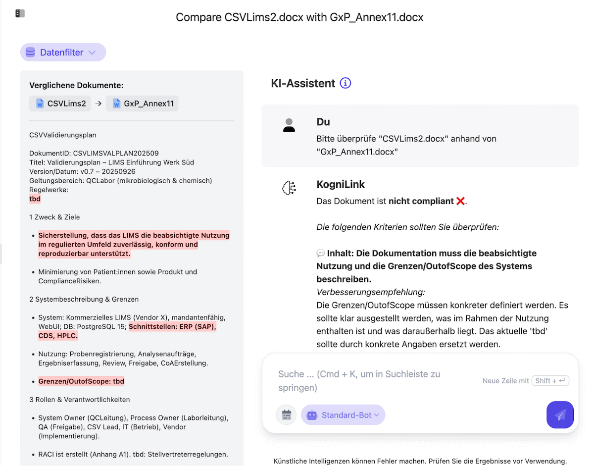 Dokumente vergleichen
